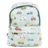 A Little Lovely Company Backpack, Small - Light Blue with Vehicles