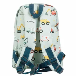 A Little Lovely Company Backpack, Small - Light Blue with Vehicles