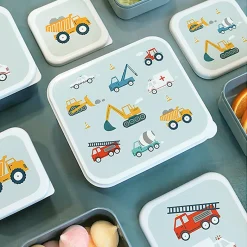 A Little Lovely Company Lunchbox Set, 4 Pieces - Vehicles