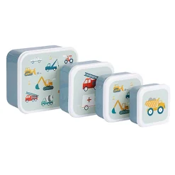 A Little Lovely Company Lunchbox Set, 4 Pieces - Vehicles