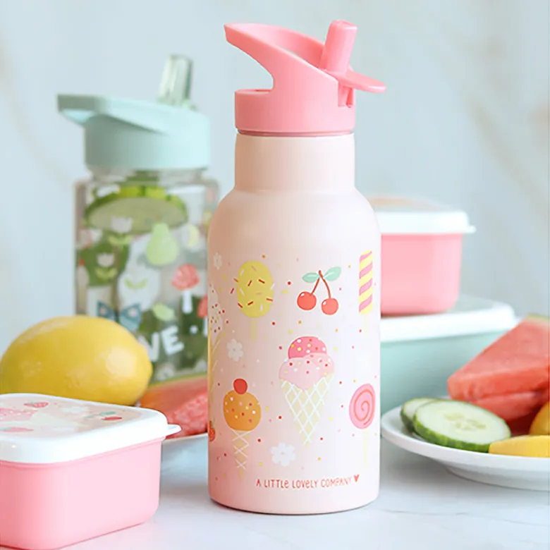 A Little Lovely Company Stainless Steel Drinking Bottle, Ice Cream Cones