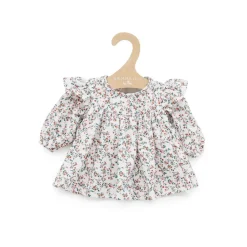 Así dukketøj til Leonora babydukke, str. 46 cm, Kort tunika med flæser - Blomsterprint