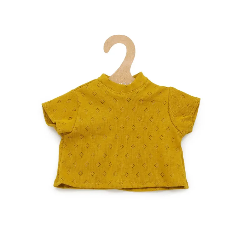 Así dukketøj til Leonora babydukke, str. 46 cm, Kortærmet t-shirt - Okker