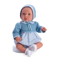 Así Leo babydukke, 46 cm - Blå overdel og kyse