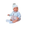 Así Leo babydukke, 46 cm - Lyseblå cardigan og blomstret dragt