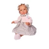 Así Leonora babydukke, 46 cm - Blomstret kjole og lyserød cardigan