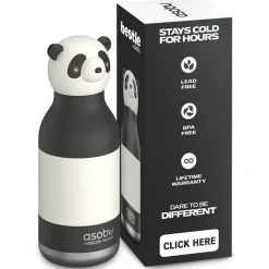 Asobu Bestie Animal Thermal Drinking Bottle, 460 ml - Panda