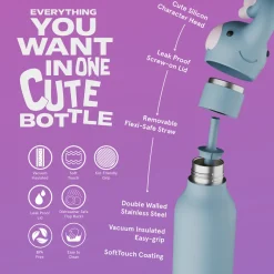 Asobu Bestie Animal Thermo Water Bottle, 460 ml - Elephant