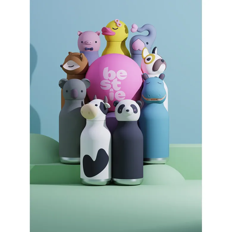 Asobu Bestie Animal Thermo Drink Bottle, 460 ml - Dinosaur