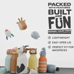 Asobu Bestie Animal Thermal Water Bottle, 460 ml - Cat