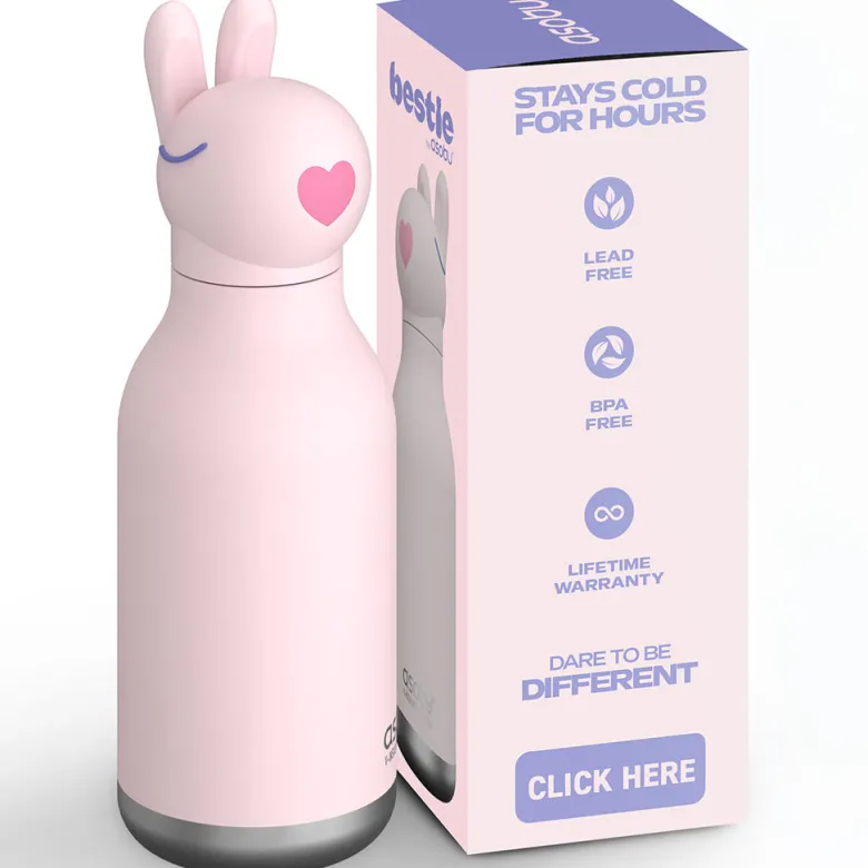 Asobu Bestie Animal Thermo Water Bottle, 460 ml - Bunny