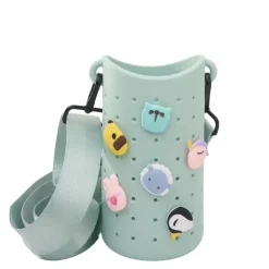Asobu Sling Silicone Strap Bag for Water Bottle, Green