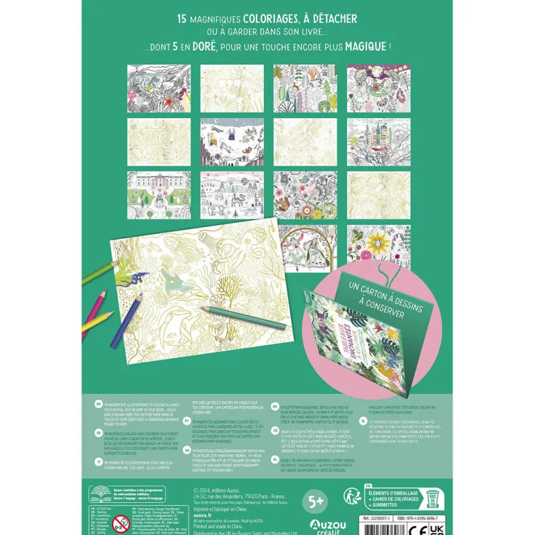Auzou Coloring Book, Enchanting Designs