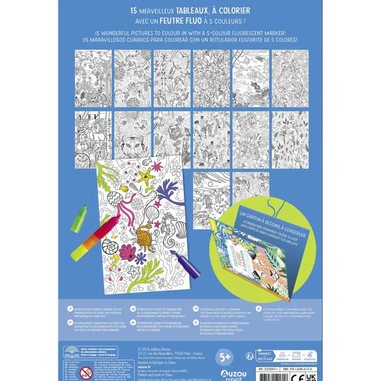 Auzou Coloring Book, Neon Designs