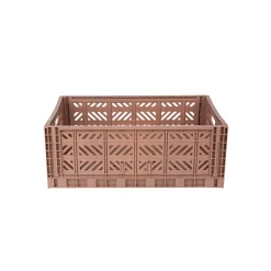 Aykasa Maxi Folding Crate, Warm Taupe