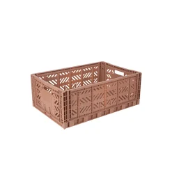 Aykasa Maxi Folding Crate, Warm Taupe