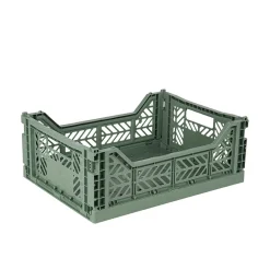 Aykasa Midi Foldable Crate, Almond Green