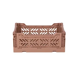 Aykasa Mini Folding Crate, Warm Taupe
