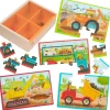 B Toys Puzzle, 4-in-1 - Construction Vehicles