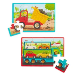 B Toys Puzzle, 4-in-1 - Construction Vehicles