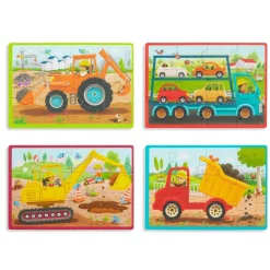 B Toys Puzzle, 4-in-1 - Construction Vehicles