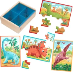 B Toys Puzzle, 4-in-1 - Dino