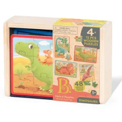 B Toys Puzzle, 4-in-1 - Dino