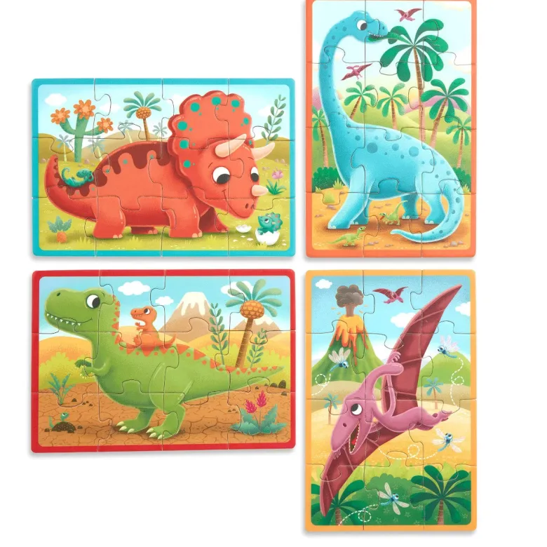B Toys Puzzle, 4-in-1 - Dino
