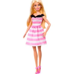 Barbie dukke Fashionista dukke, Pink og hvidstribet kjole