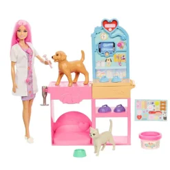 Barbie Dyrlæge i veterinærklinik inkl dyr
