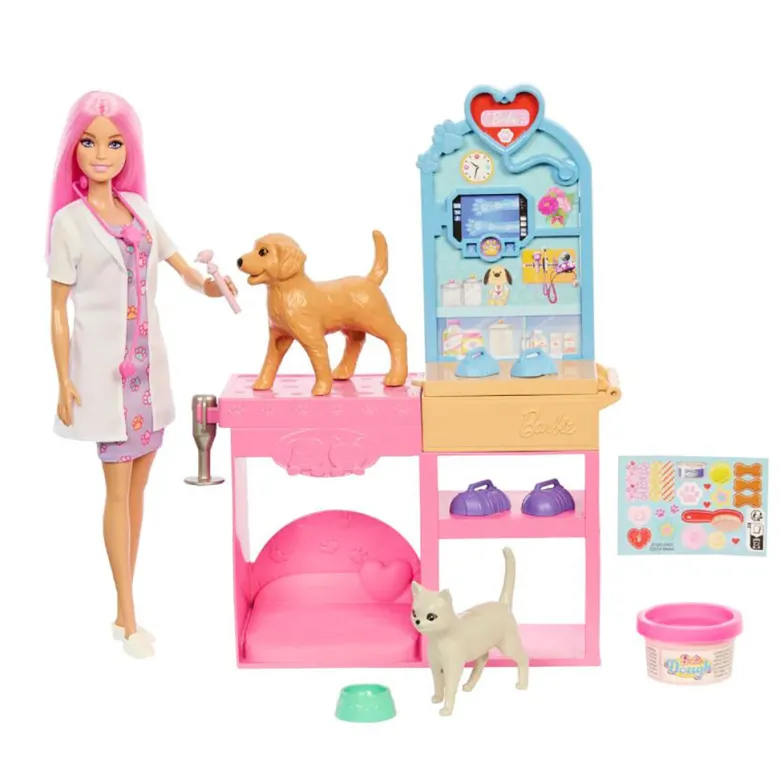 Barbie Dyrlæge i veterinærklinik inkl dyr
