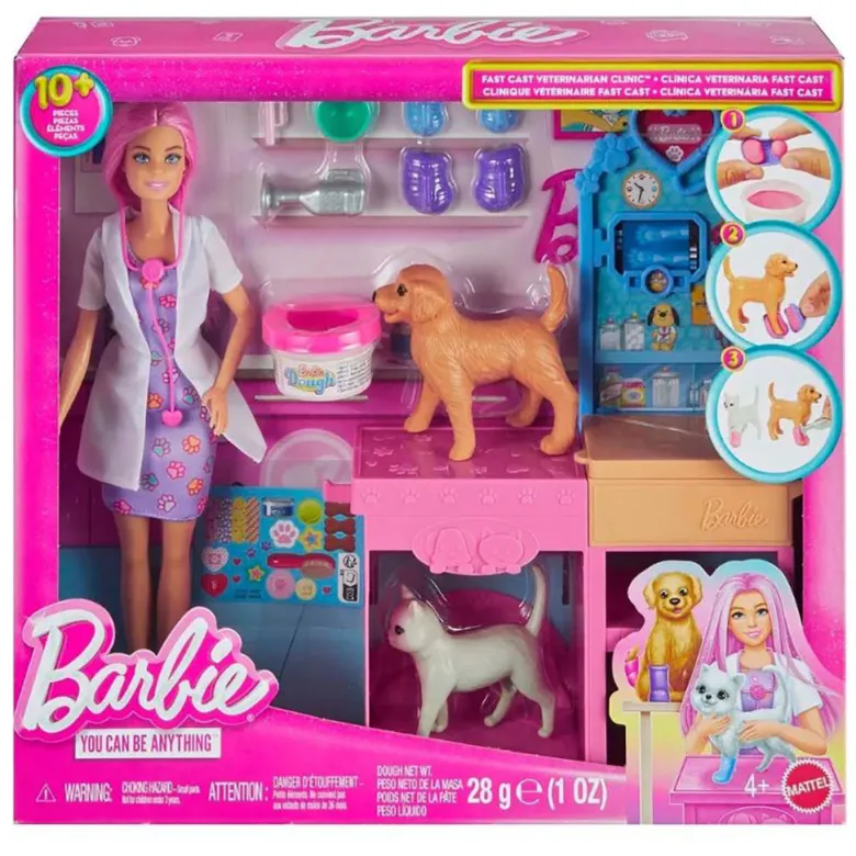 Barbie Dyrlæge i veterinærklinik inkl dyr
