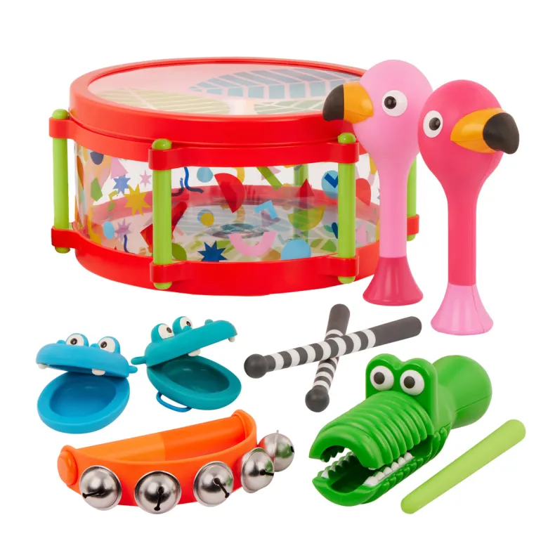 Battat Drum Set with 4 Additional Musical Instruments - From 18 Months