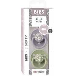Bibs Liberty De Lux, 2-Pack, Silicone Pacifier, One-Size - Capel - Sage Mix