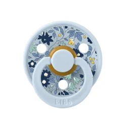Bibs Liberty, 2-Pack Color, Natural Rubber Pacifiers, Size 2 - Chamomile Lawn - Baby Blue Mix