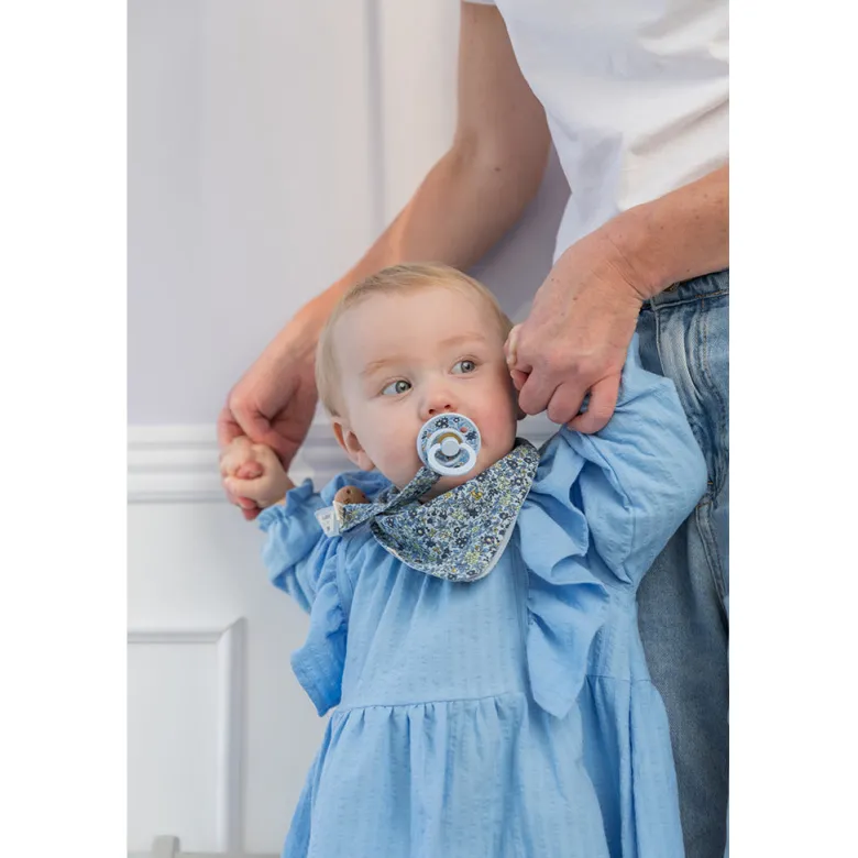 Bibs Liberty, 2-Pack Color, Natural Rubber Pacifiers, Size 2 - Capel - Dusty Blue Mix