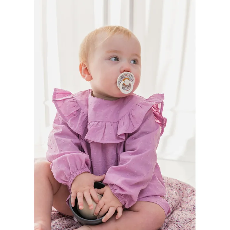 Bibs Liberty, 2-Pack Colour, Natural Rubber Pacifiers, Size 2 – Chamomile Lawn – Violet Sky Mix