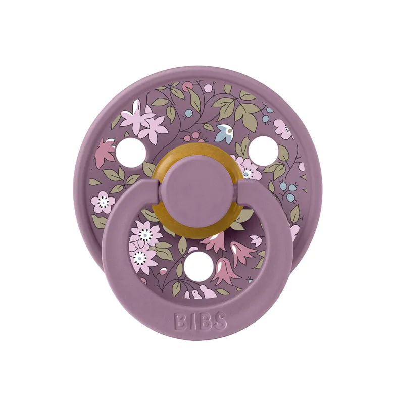 Bibs Liberty, 2-Pack Colour, Natural Rubber Pacifiers, Size 2 – Chamomile Lawn – Violet Sky Mix