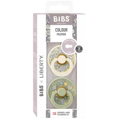 Bibs Liberty, 2-Pack Colour, Natural Rubber Pacifiers, Size 2 - Eloise - Sage Mix