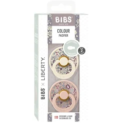 Bibs Liberty, 2-Pack Eloise Colour, Natural Rubber Pacifiers, Size 2 – Blush Mix