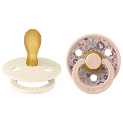 Bibs Liberty, 2-Pack Eloise Colour, Natural Rubber Pacifiers, Size 2 – Blush Mix