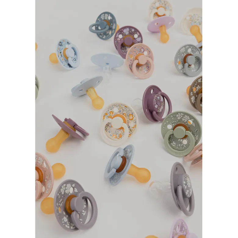 Bibs Liberty, Pack of 2, Natural Rubber Pacifiers, Size 2 - Capel - Blush Mix