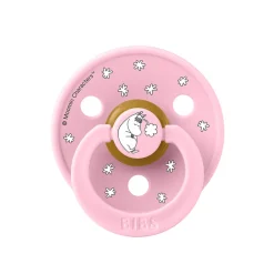 Bibs Natural Rubber Pacifier, 2-Pack, Size 2 - Moomin, Dreaming - Baby Pink Mix