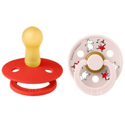 Bibs Natural Rubber Pacifiers, 2-Pack, Size 2 - Moomin, Dancing Candy - Apple Mix