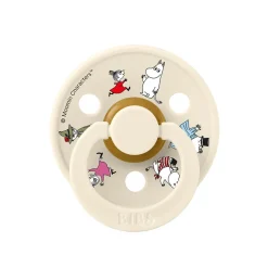 Bibs Natural Rubber Pacifier, 2-Pack, Size 2 - Moomin - Ivory Mix
