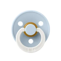 Bibs Pacifier, Natural Rubber, Size 2 – Baby Blue GLOW