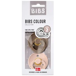Bibs 2-Pack, Natural Rubber Pacifiers, Size 2 - Dark Oak/Blush