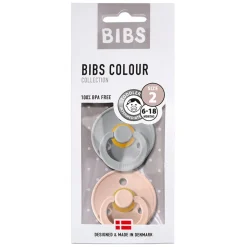Bibs 2-Pack, Natural Rubber Pacifiers, Size 2 - Cloud/Blush