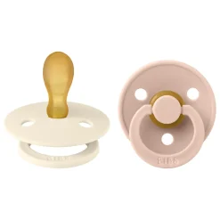Bibs 2-Pack, Natural Rubber Pacifiers, Size 2 - Ivory/Blush