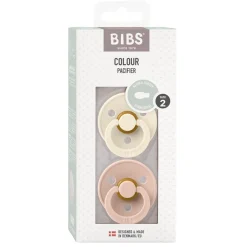 Bibs 2-Pack, Natural Rubber Pacifiers, Size 2 - Ivory/Blush
